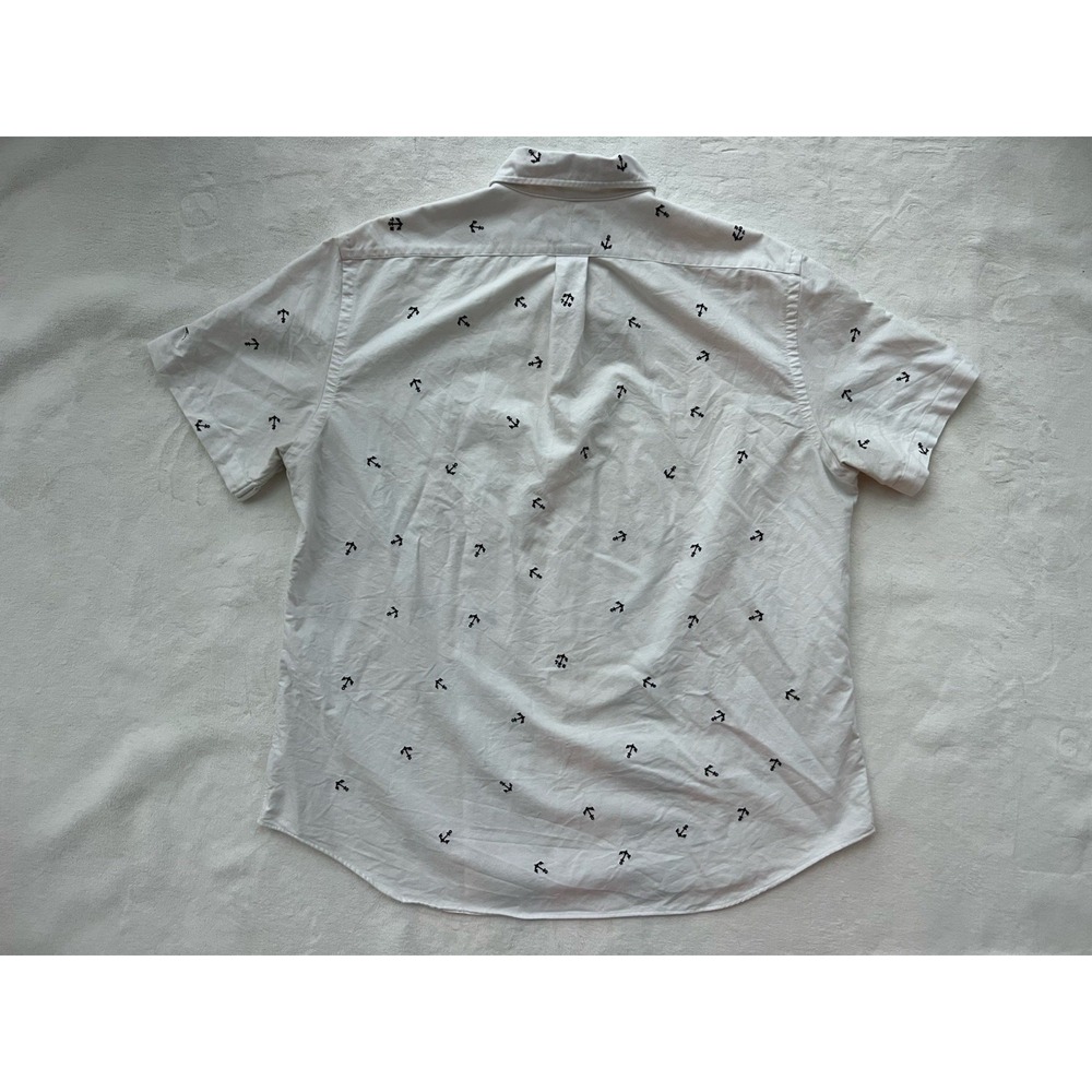 Ralph Lauren Shirt Mens Large Anchor All Over Print Short Sleeve Camp Casual - Picture 4 of 7